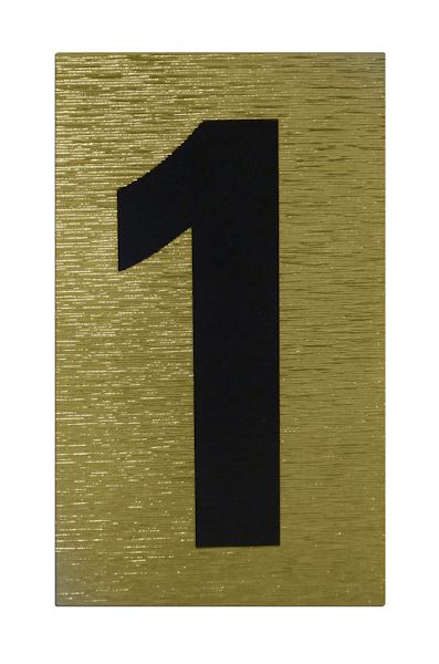 Reflective House Number - Rowan Black & Gold Sticker No. 1